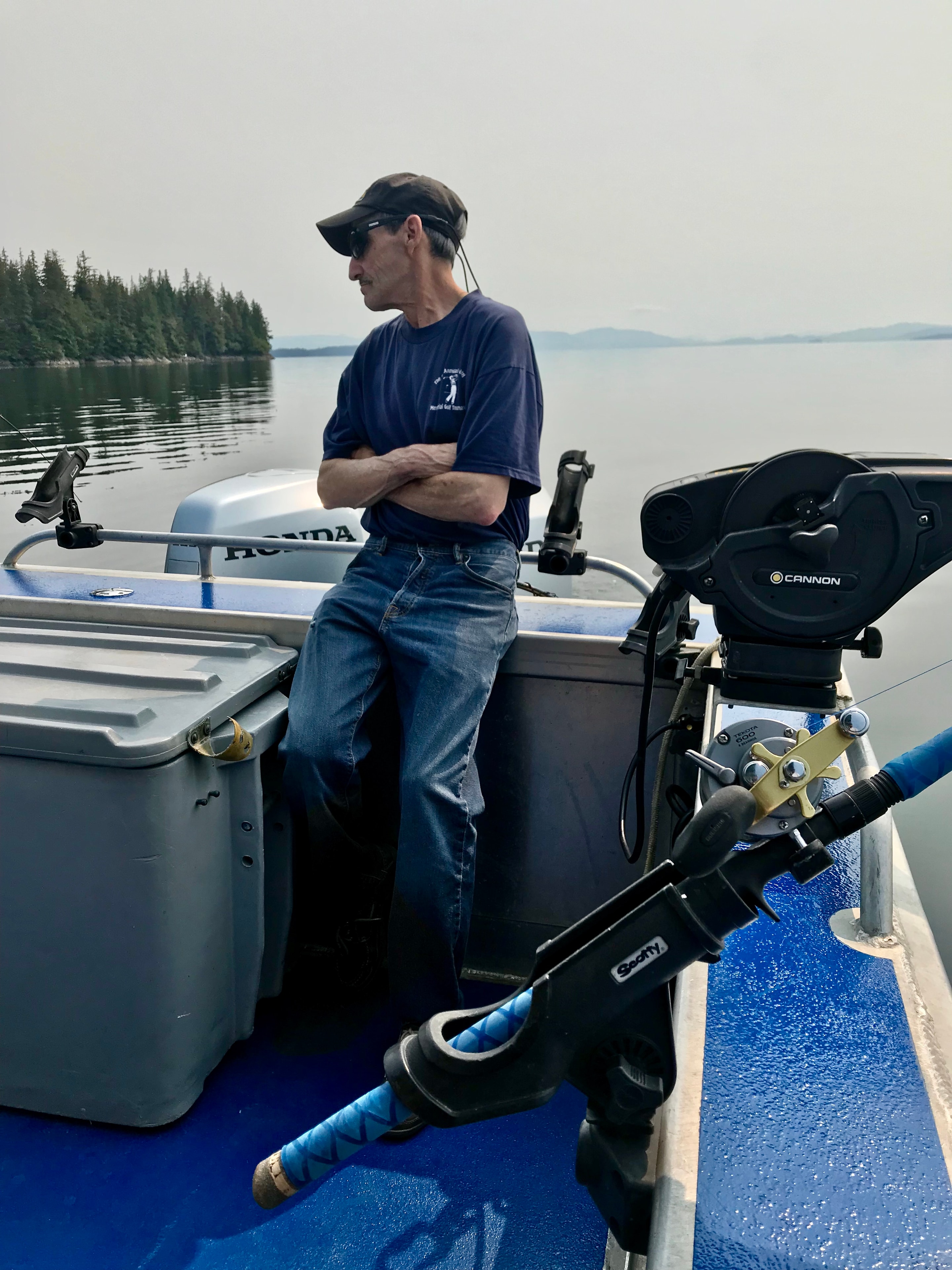Paul Lazdowsky on a fishing boat